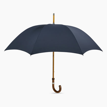 Navy Traveller Umbrella with Malacca Crook Handle Image 5