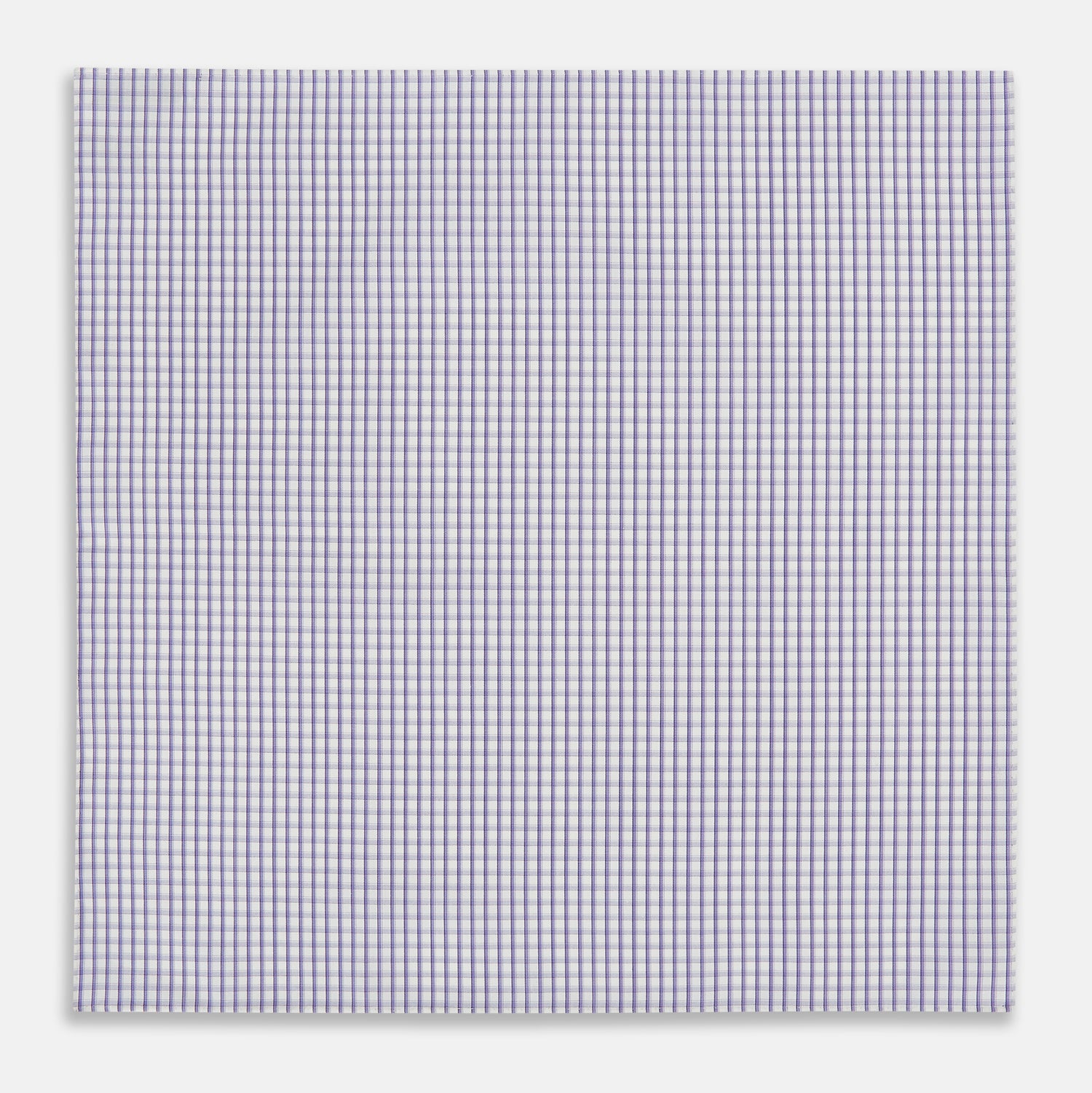 View 3 of product Purple Micro Shadow Check Hand-Rolled Handkerchief