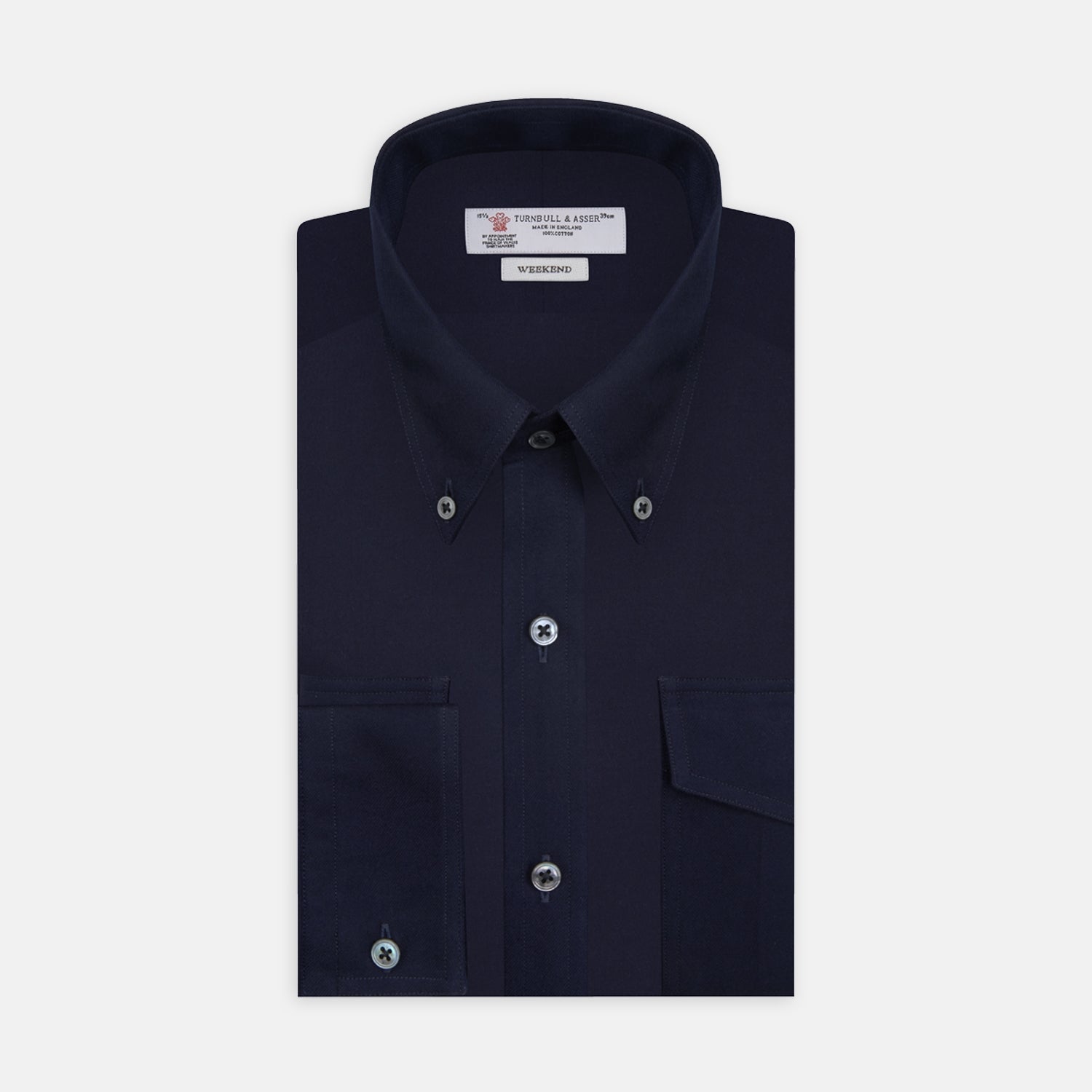 View 1 of product Navy Cashmere Cotton Shirt