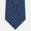 View 3 of product Dark Navy Floral Tile Pattern Printed Silk Tie