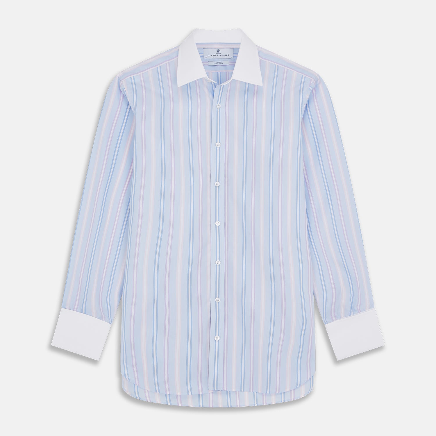 View 1 of product Light Blue Multi Stripe Cotton Regular Fit Penrose Shirt