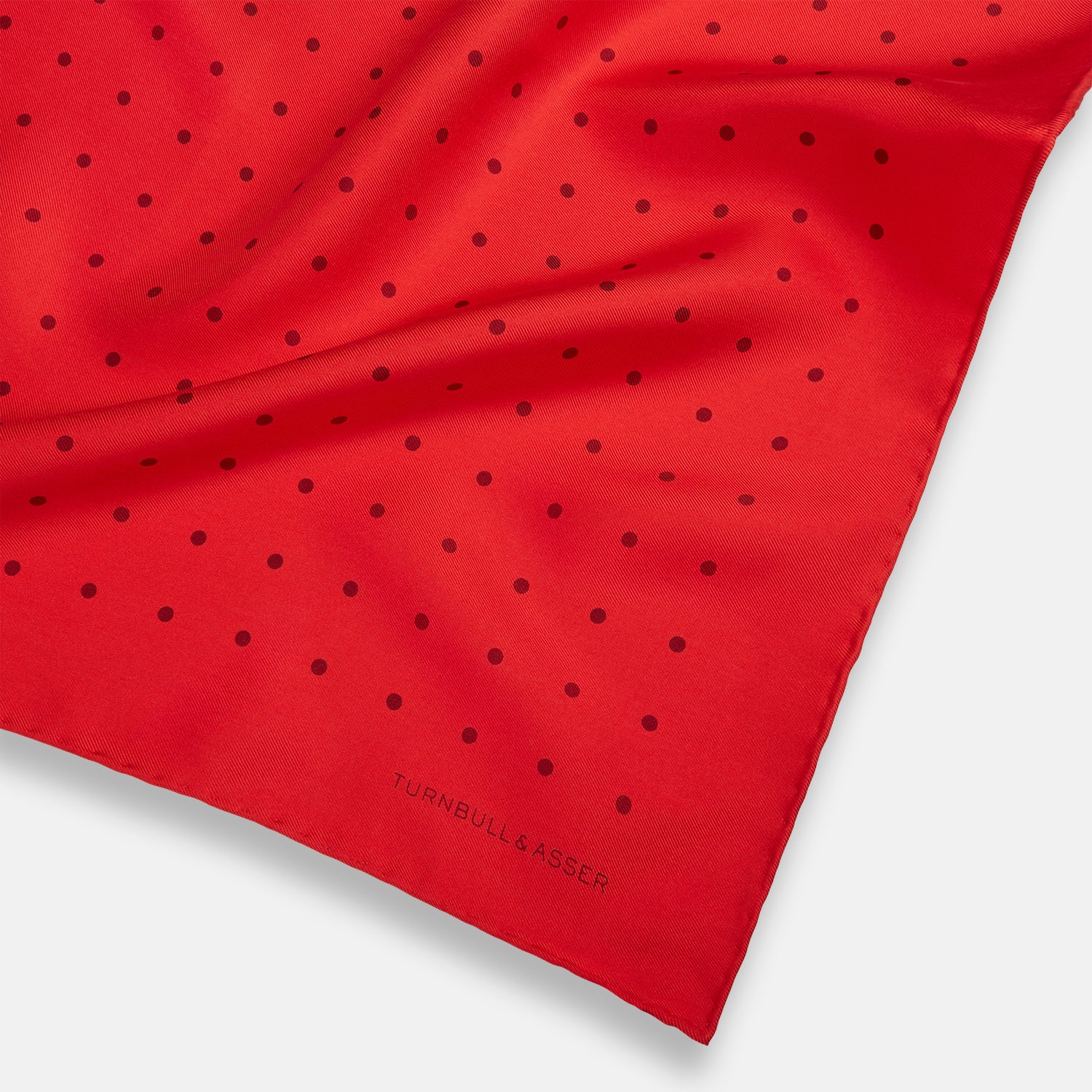 View 2 of product Red and Burgundy Spot Silk Pocket Square