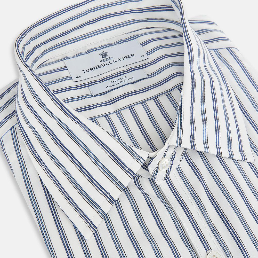 Sapphire Blue Multi Track Stripe Westminster shirt