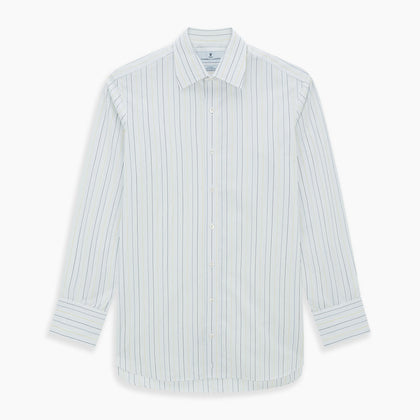 Navy and Yellow Wide Pinstripe Mayfair Shirt Image 6