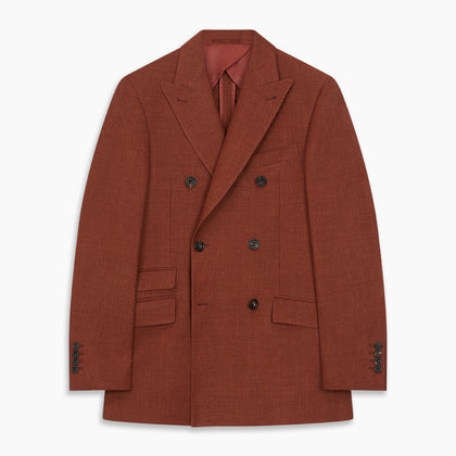 Rust Linen-Wool-Silk Bertie Blazer Image 8