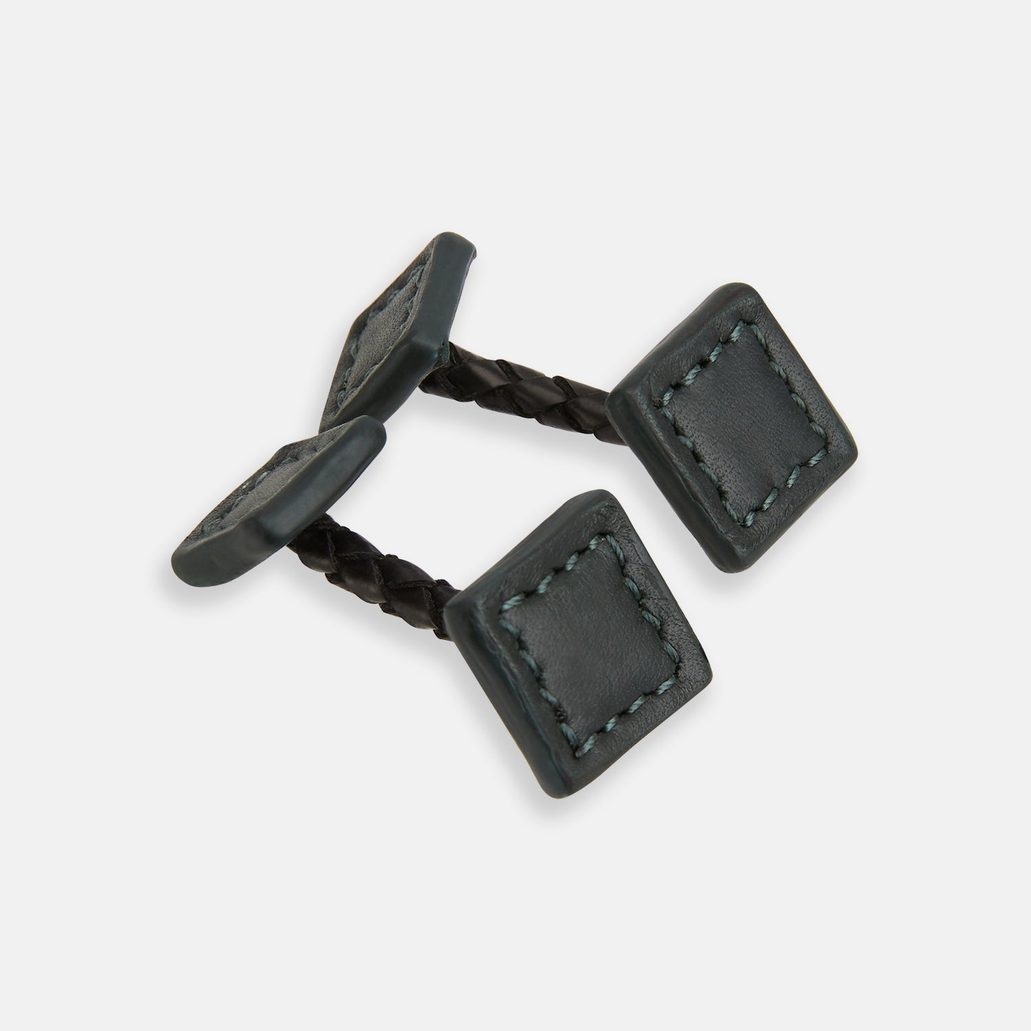 View 1 of product Forest Green Leather Cufflinks