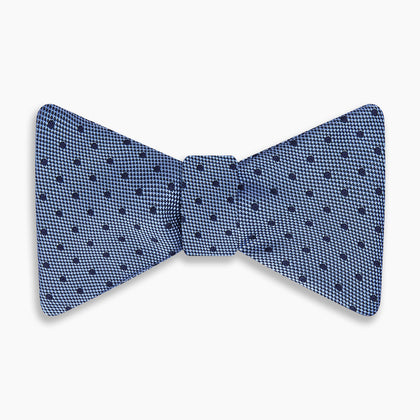 Blue Micro Dot Silk  Bow Tie Image 3