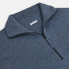 View 2 of product Blue Melange  Half-Zip Cashmere Jumper