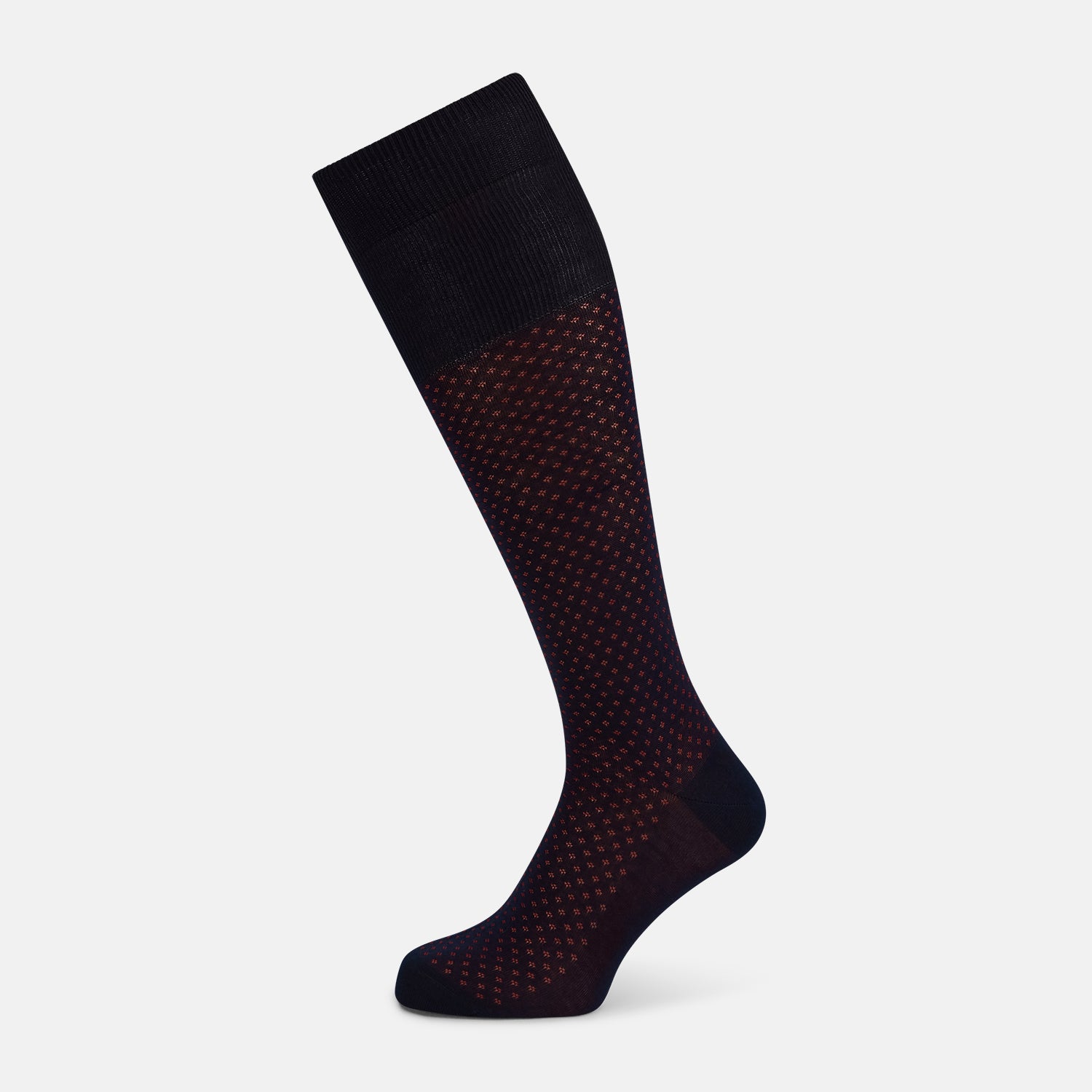 View 1 of product Navy/Red Motif Long Socks