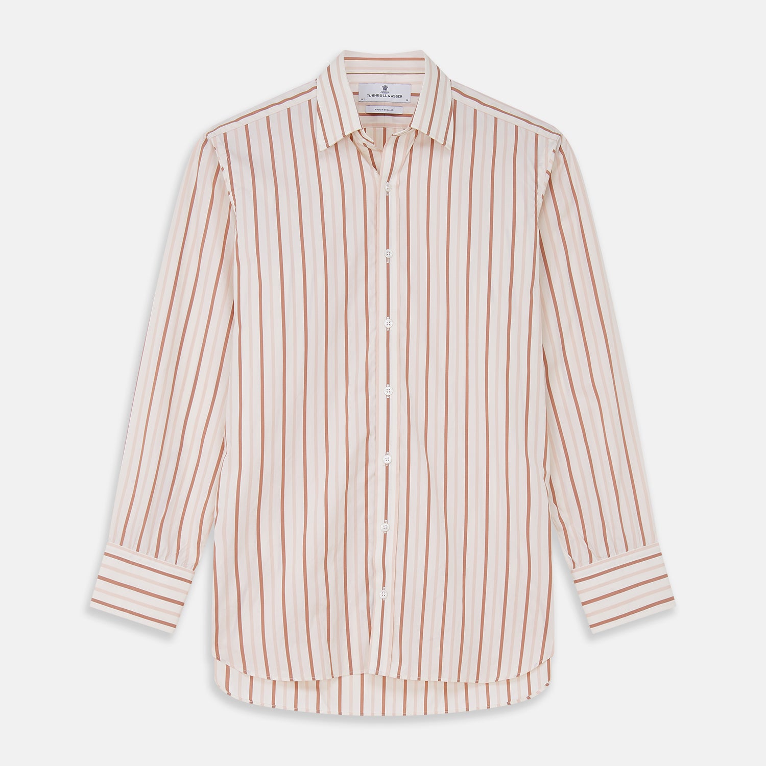 View 1 of product Pink and Sandstone Stripe Cotton Regular Fit Mayfair Shirt
