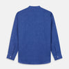 View 8 of product Plain Indigo Linen Weekend Fit Shirt with Stand Collar