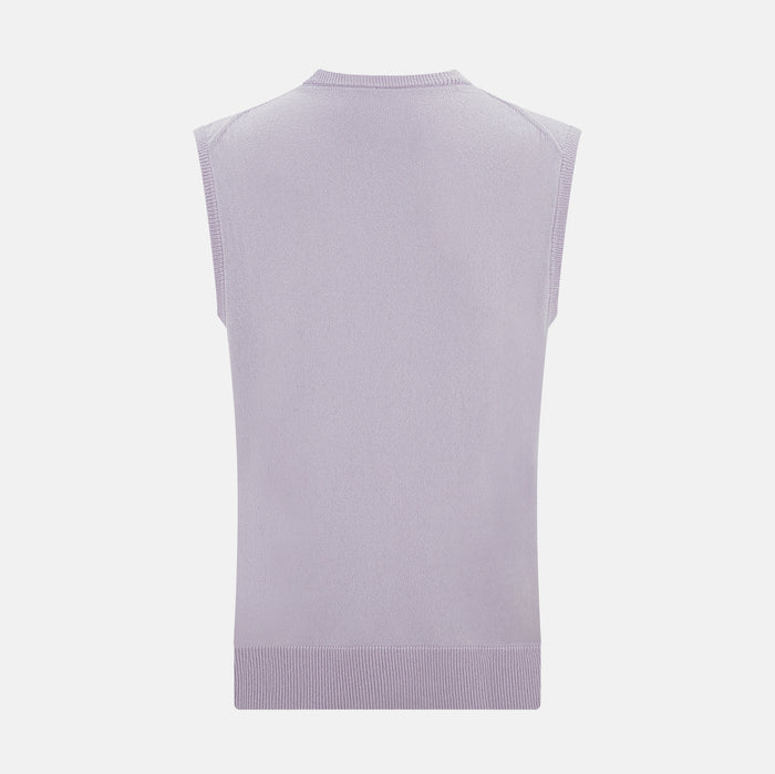 Lilac Cashmere Round Neck Vest Image 2