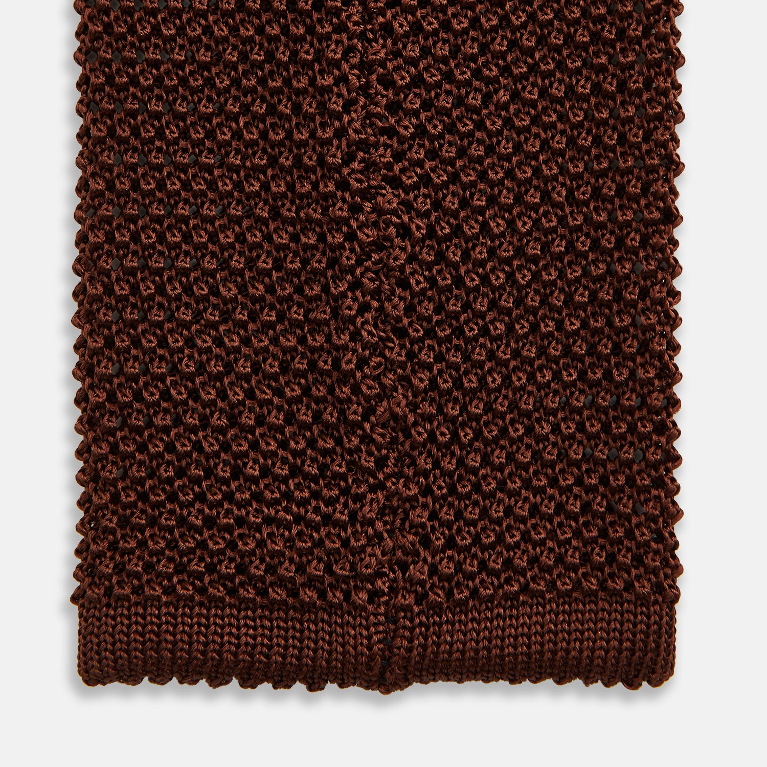 View 4 of product KNITTED BROWN SILK PLAIN TIE