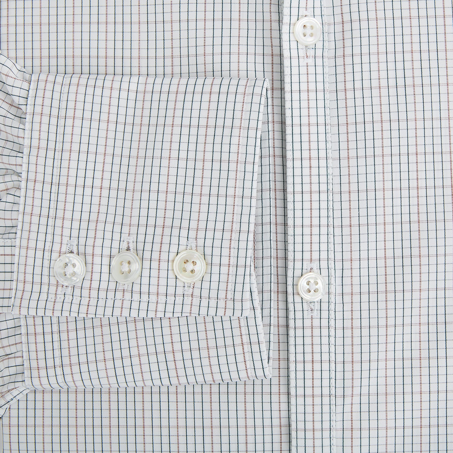 View 4 of product Forest Melange and Red Micro Check Windsor Shirt