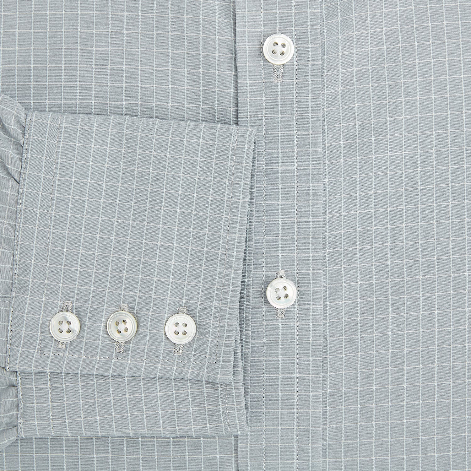 View 4 of product Pale Blue Fine Check Mayfair Shirt