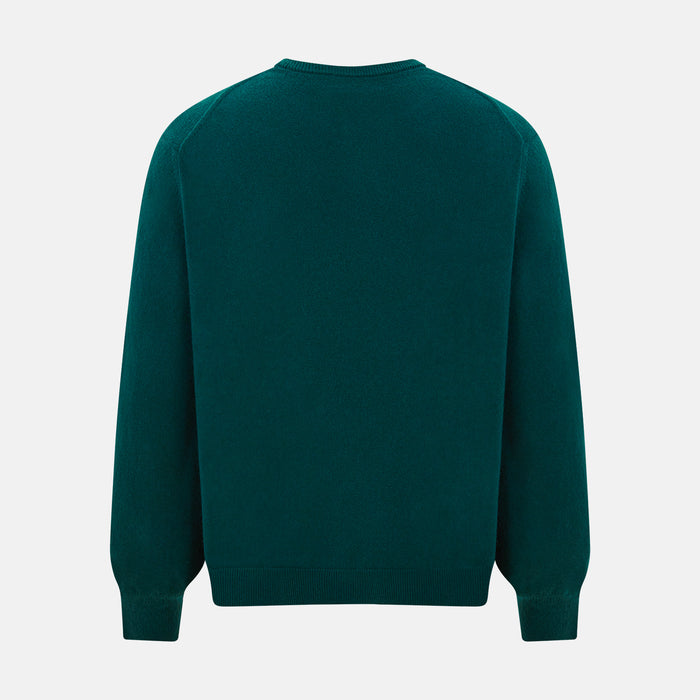 Moss Green Cashmere Round Neck Jumper Image 2