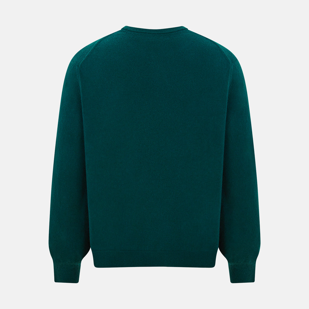 Moss Green Cashmere Round Neck Jumper