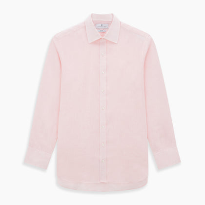 Pale Pink Linen Mayfair Shirt Image 6