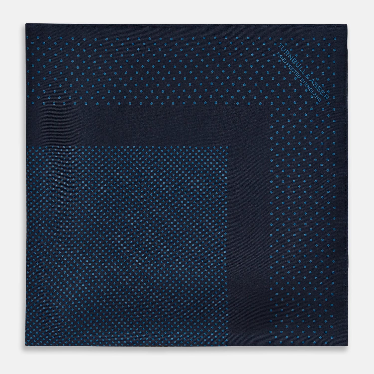 Navy and Blue Dot Silk Pocket Square