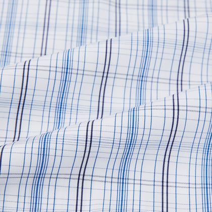 Blue and Navy Multi Check Mayfair Shirt Image 5