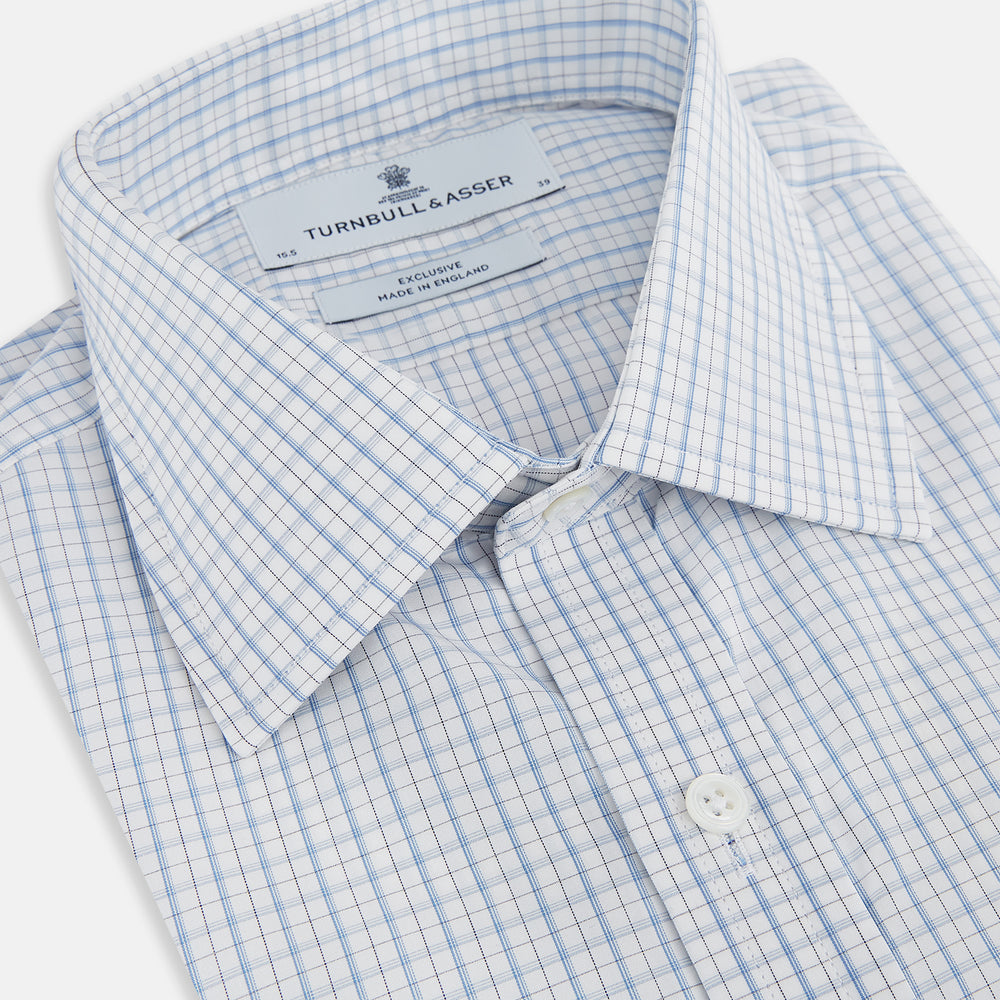 Sky Blue Combination Graph Check Mayfair Shirt