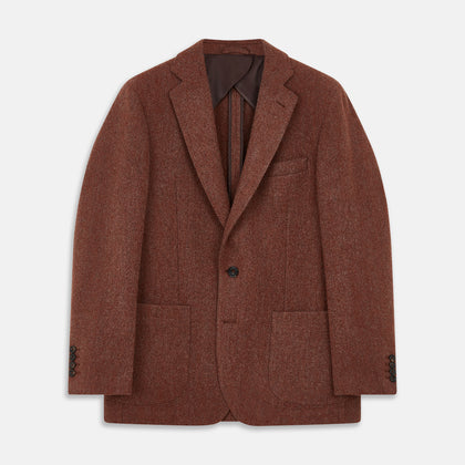 Red Lambswool Herringbone Bern Blazer Image 1