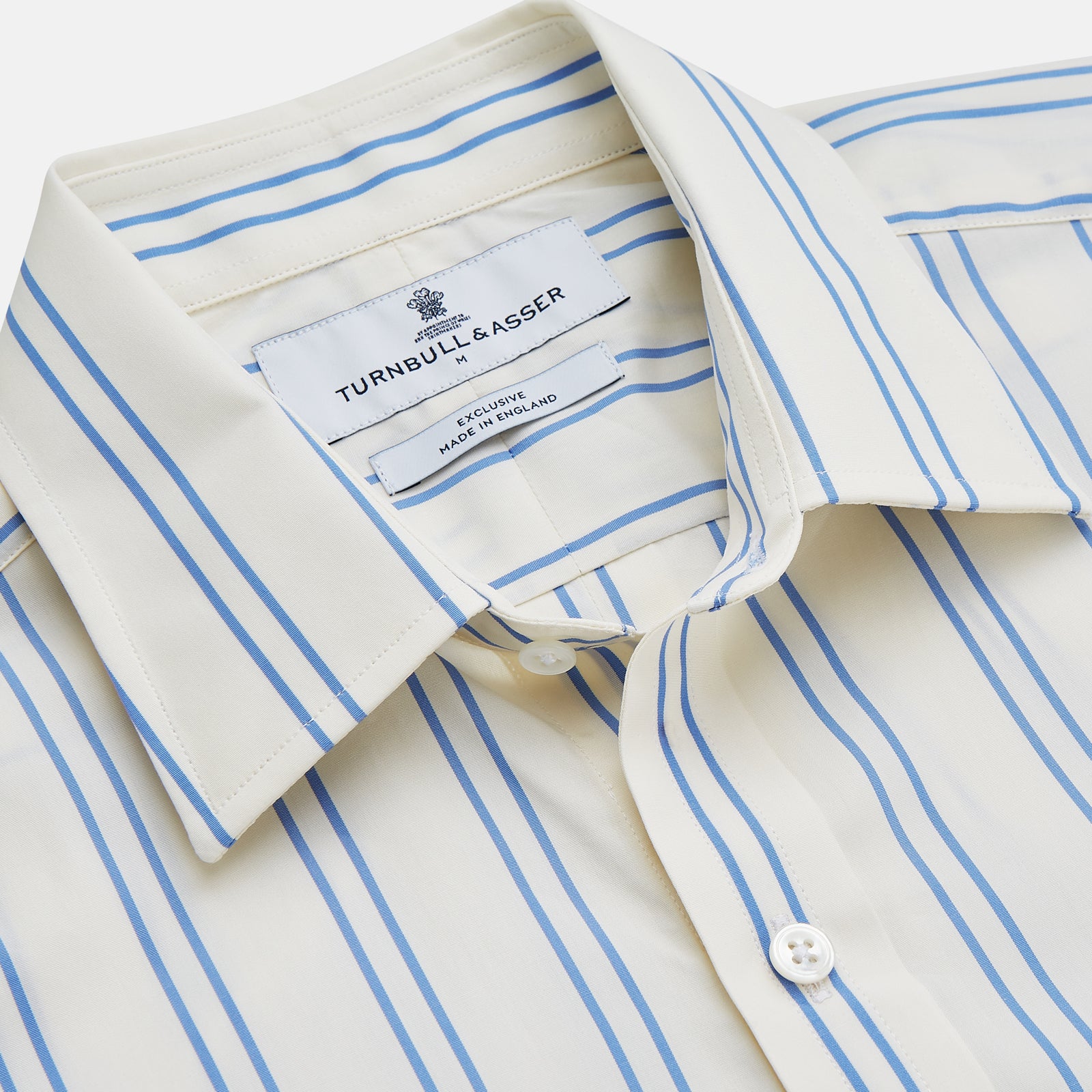 View 3 of product Blue and Off-White Stripe Cotton Weekend Fit Finch Shirt