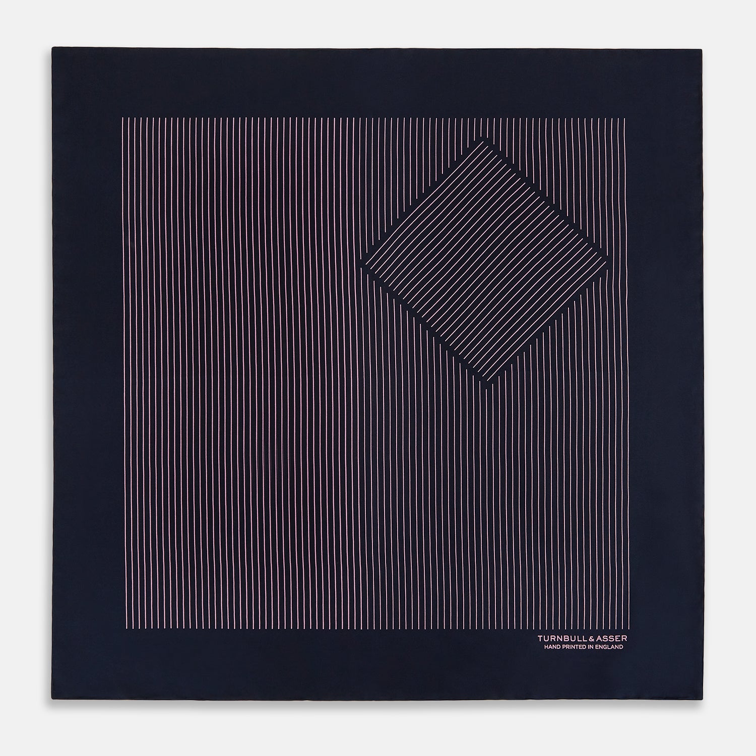 View 3 of product Navy and Pink Stripe Silk Pocket Square