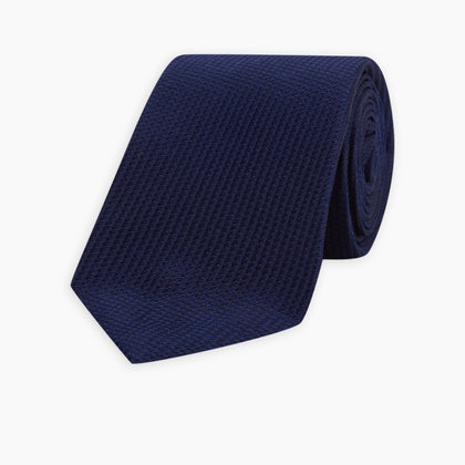 Seven-Fold Navy Lace Silk Tie Image 4