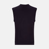 View 3 of product Dark Purple Fine Merino V-Neck Vest
