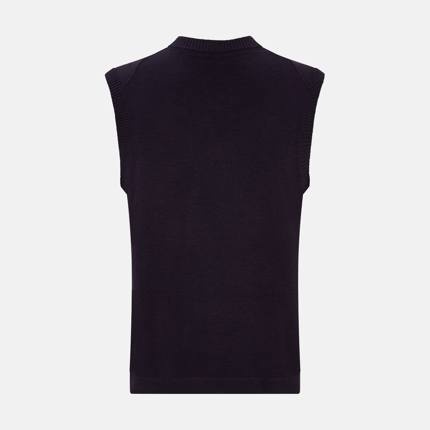 View 3 of product Dark Purple Fine Merino V-Neck Vest