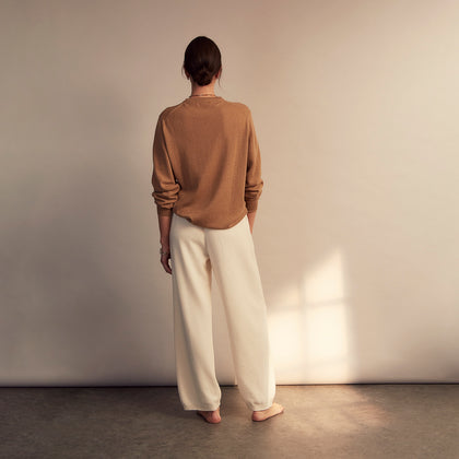 Women's Cream Cashmere Knitted Tabitha Bottoms Image 2