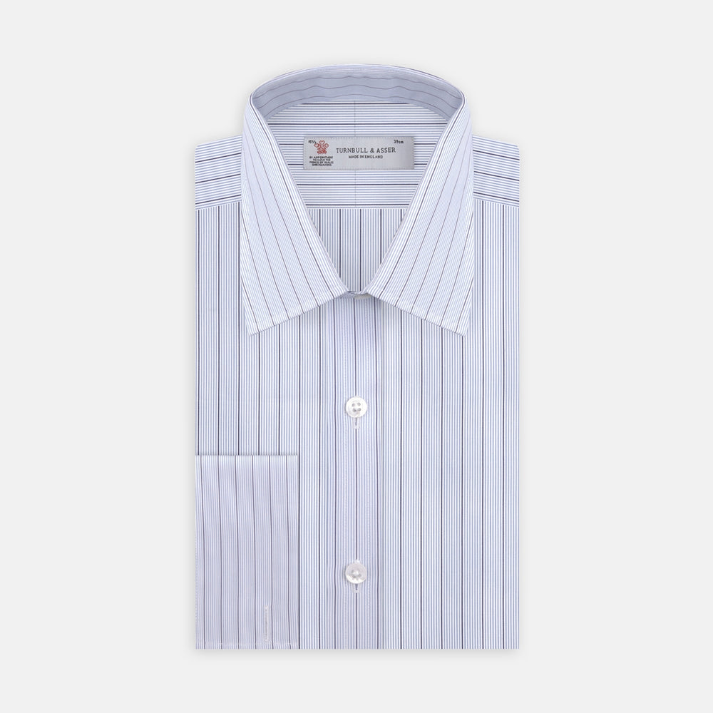 Blue and Navy Fine Stripe Cotton Fabric