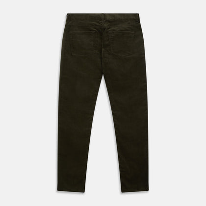 Olive Green Cord Mylo Trousers Image 2