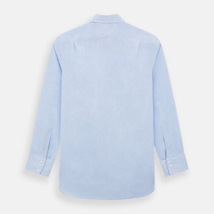 PALE BLUE LINEN MAYFAIR SHIRT Image 2