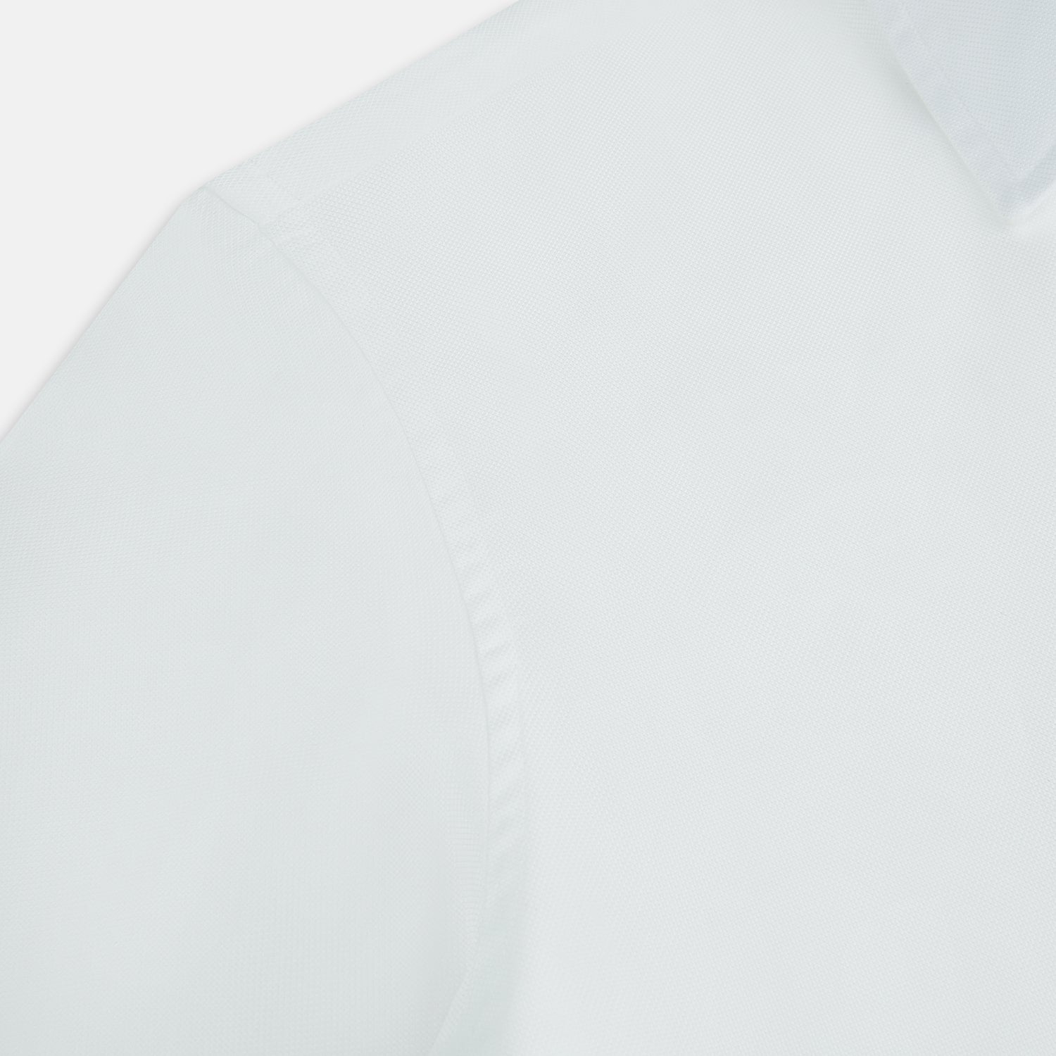 View 6 of product WHITE ROYAL OXFORD COTTON WINDSOR SHIRT WITH TURNBULL OPEN COLLAR AND 3-BUTTON CUFFS