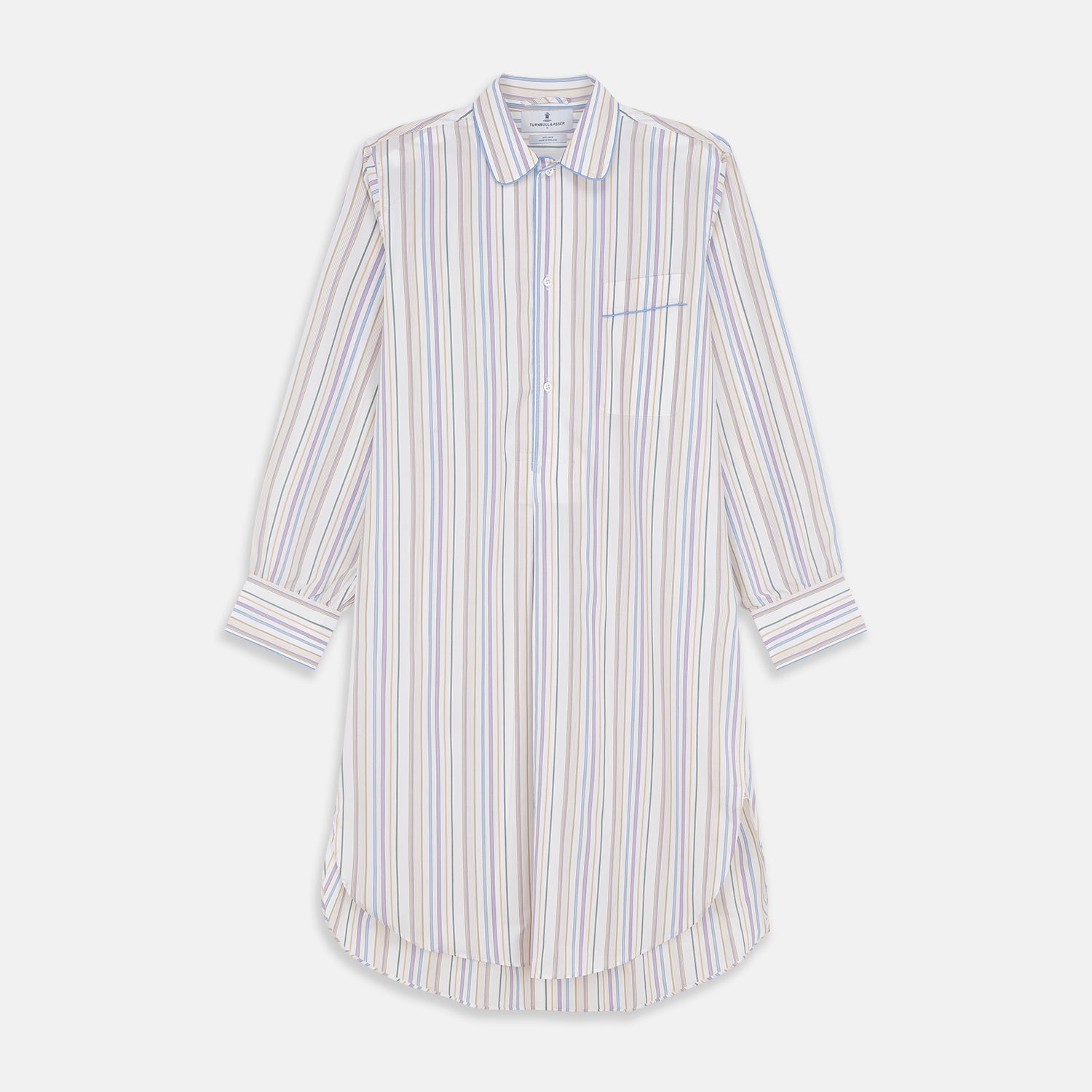 View 1 of product Colourful Garden Multi Stripe Cotton Sussex Nightshirt