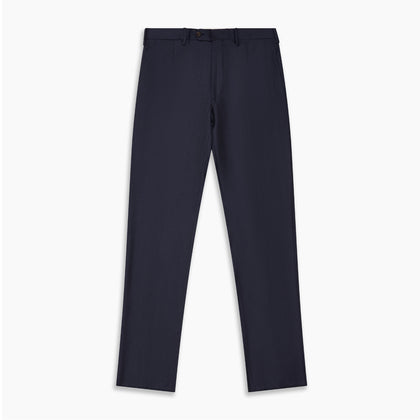 Navy Wool Blend Single Pleated Gerry Trousers Image 3