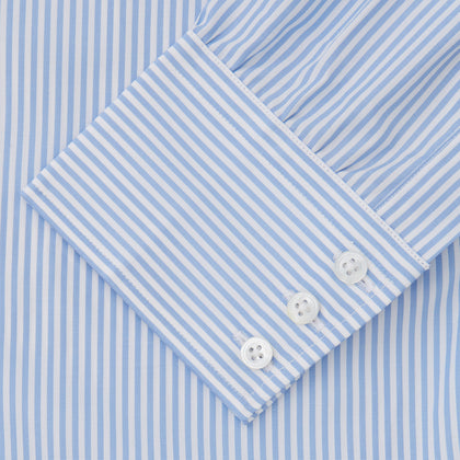 Light Blue Bengal Stripe Shirt with T&A Collar and 3-Button Cuffs Image 3