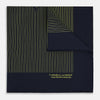 View 1 of product Navy and Gold Stripe Silk Pocket Square