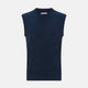 Navy Melange V-neck Cashmere Vest