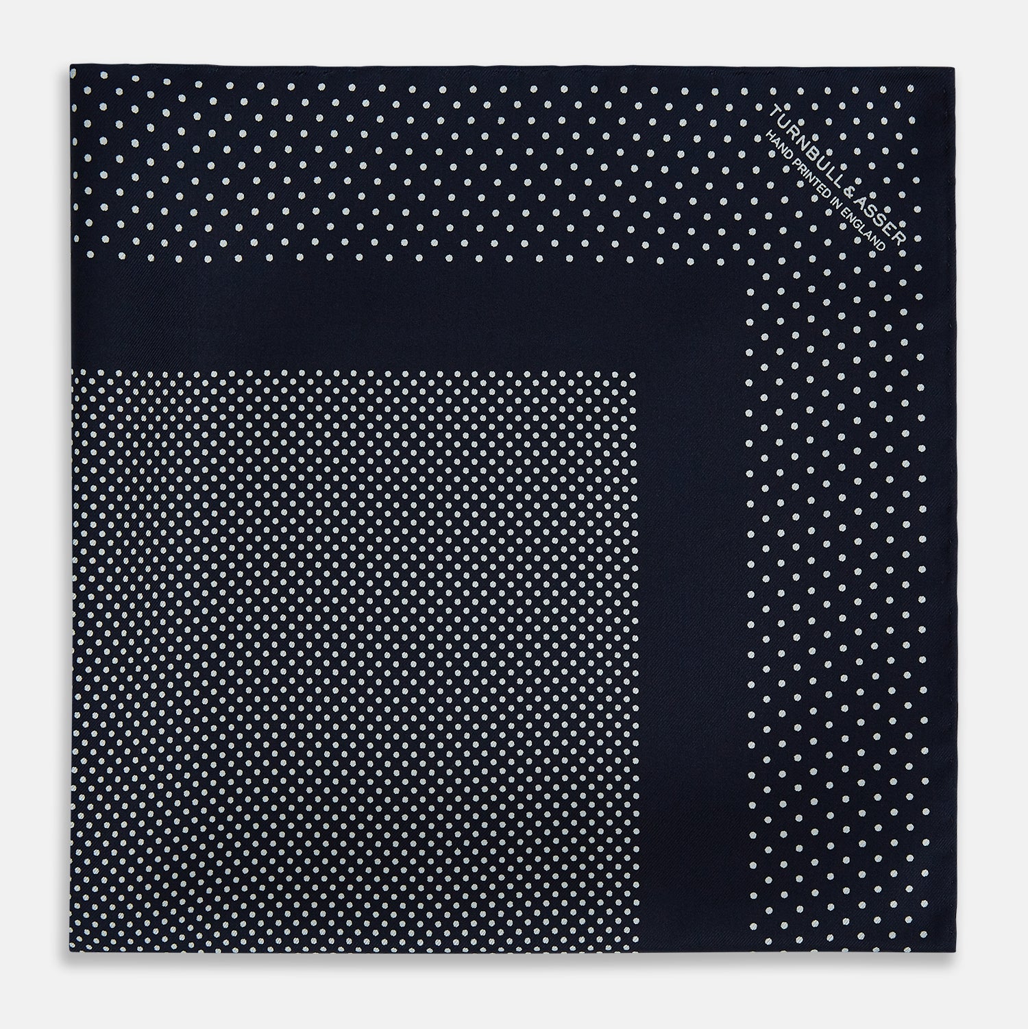 View 3 of product Navy and White Dot Silk Pocket Square