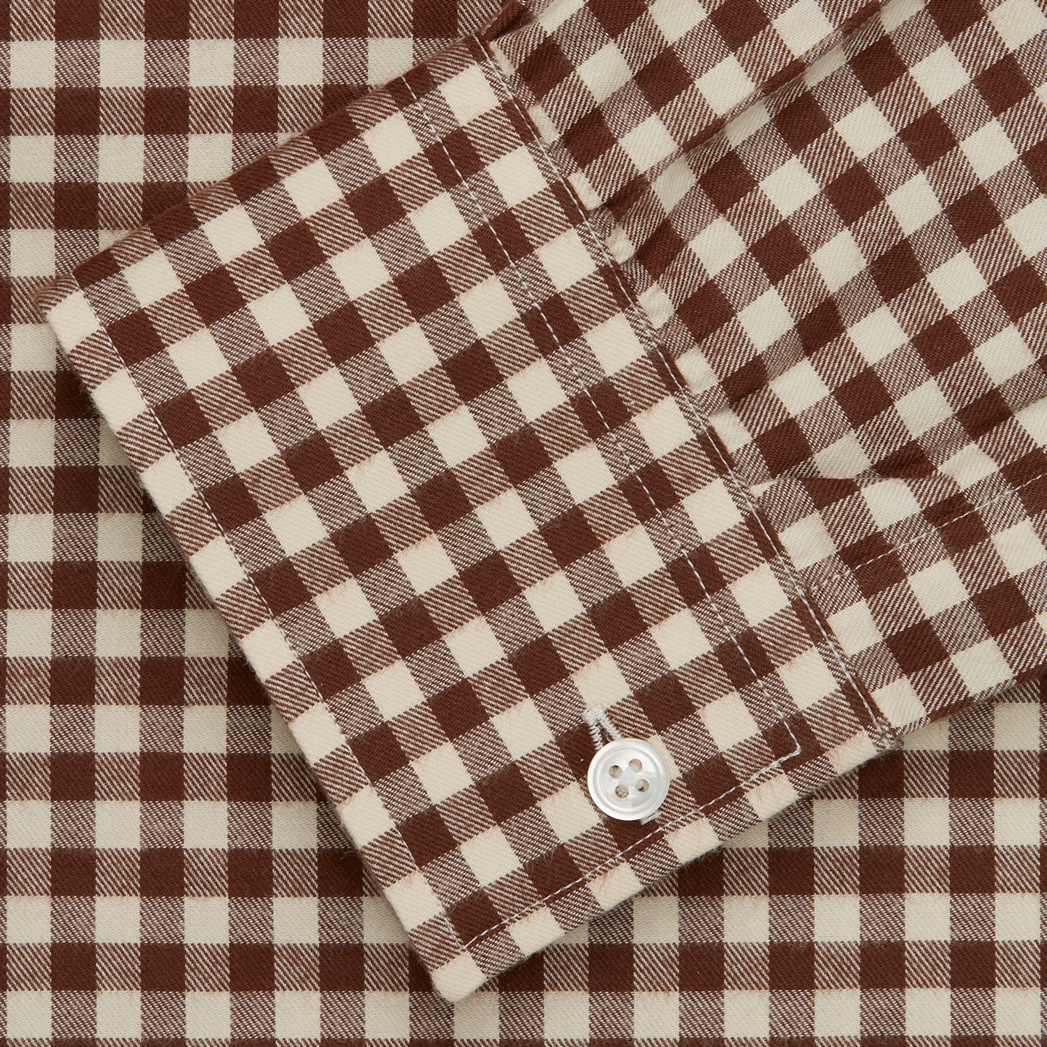 View 5 of product Brown Check Weekend Fit Shirt with Derby Collar and 1-Button Cuffs