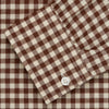 Brown Check Weekend Fit Shirt with Derby Collar and 1-Button Cuffs