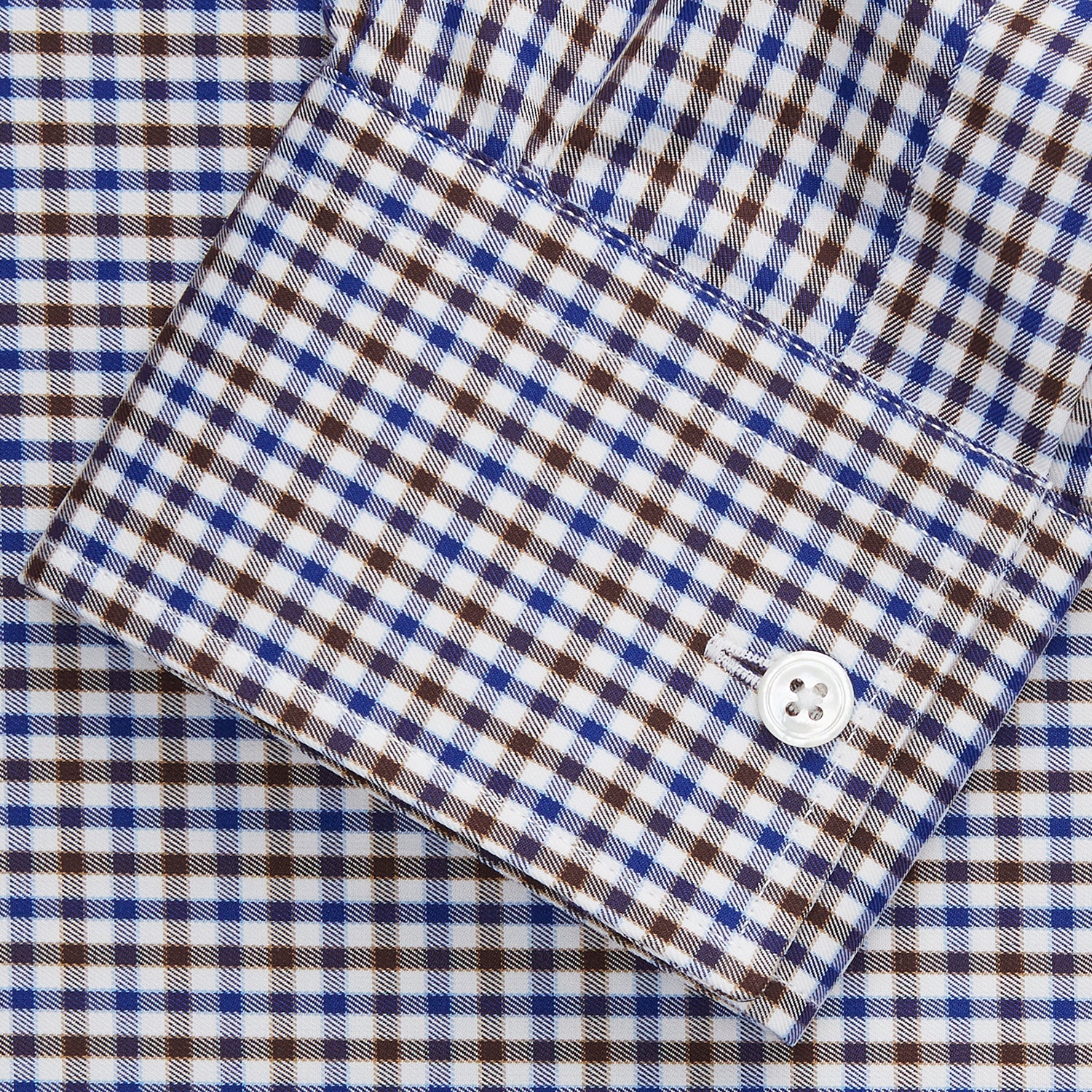 View 2 of product Brown and Blue Cotton Multi Check Weekend Fit Finch Shirt