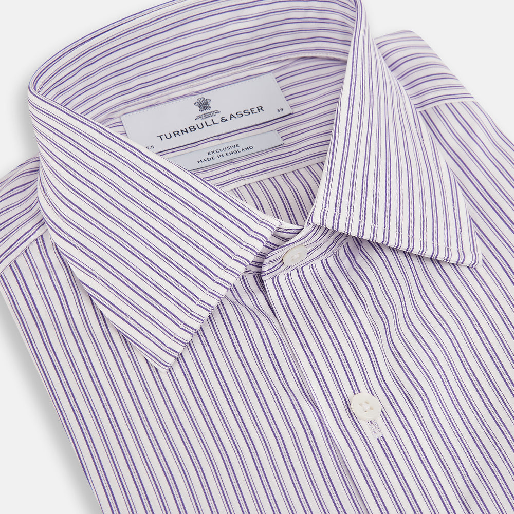 Purple Ticking Stripe Mayfair Shirt