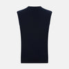 Navy Cashmere V-neck Vest