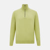 View 1 of product Melon Green Half-Zip Cashmere Jumper