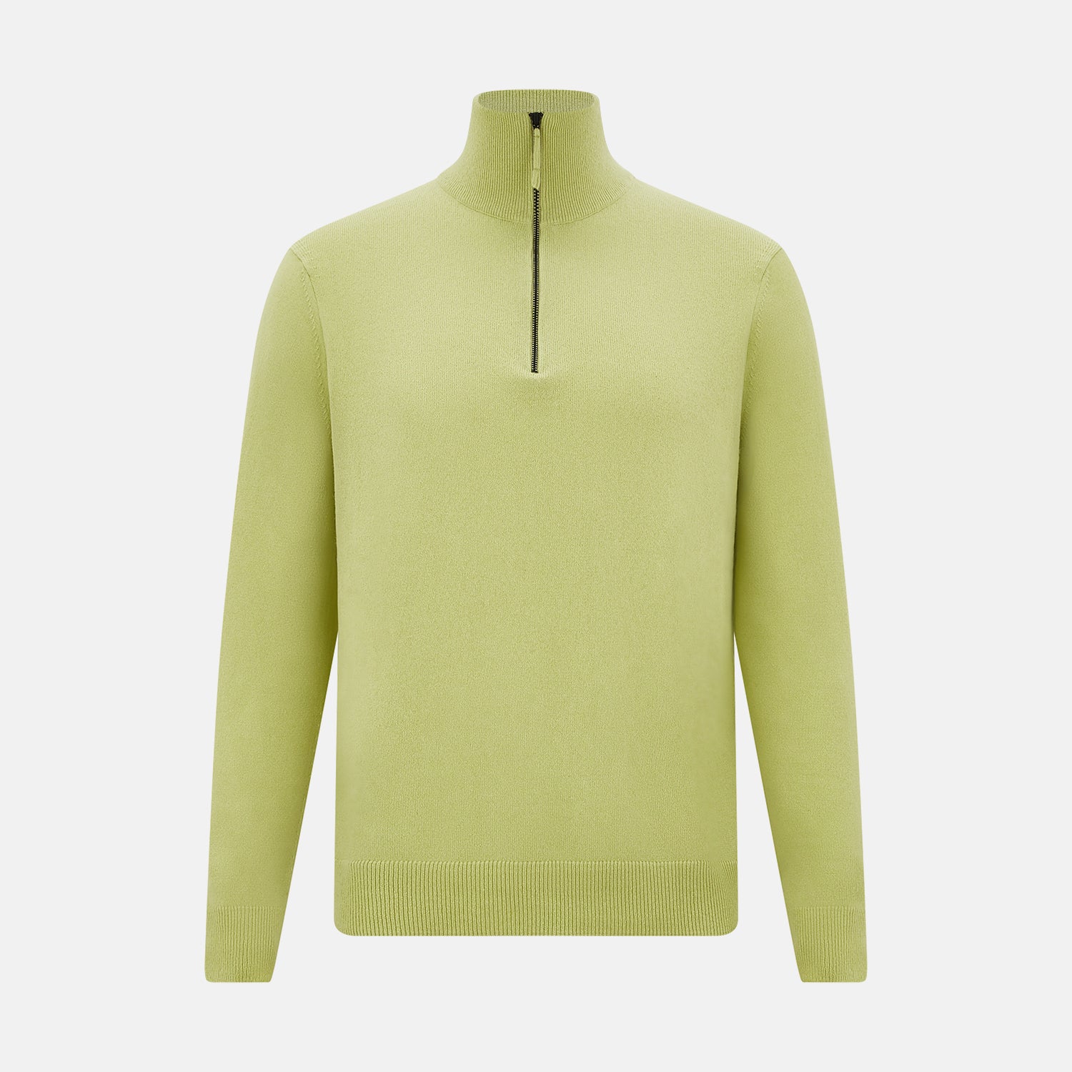 View 1 of product Melon Green Half-Zip Cashmere Jumper