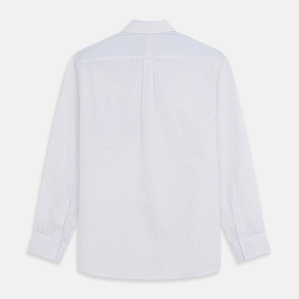 White and Blue Stripe Cotton RE-PURPOSE Weekend Fit Finch Shirt